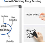 VUSIGN Magnetic Whiteboard 48" x 36", Large Dry Erase Board for Wall with Silver Frame, Wall-Mounted White Board for Office, Classroom & Home, Includes Markers, Magnets and Eraser