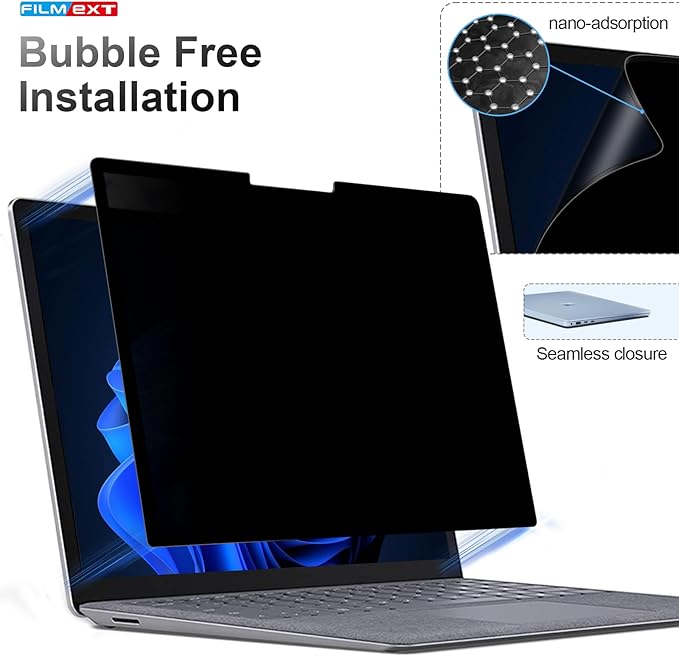 FILMEXT Privacy Screen for Microsoft Surface Laptop 13.8 inch 7th Generation Model 2036/2107, Anti-Spy Filter Anti-Glare (for Surface Laptop 7th 13.8" Privacy Screen Protector 2024)