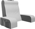 Kolbs Wedge Reading Pillow for Bed, Cushion with Arms for TV, Books, Nursing, Back - Bed Pillow for Sitting Up in Comfort, Plush Backrest. Bed Chair, Sit Up in Comfort (19" Gray/White)