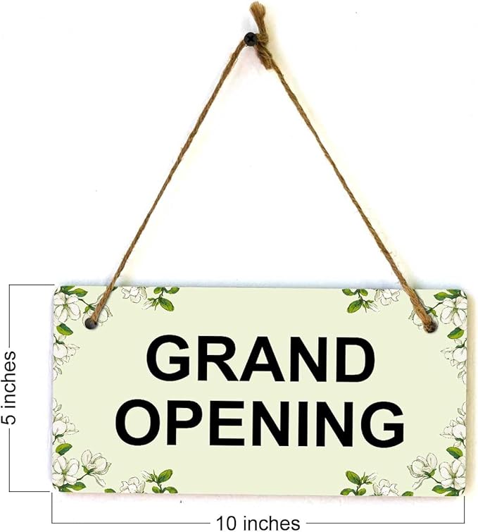 Signs ByLITA Magnolia White Personalized Hanging Wall or Door Sign (5 x 10") | Custom Signage for Your Home & Business