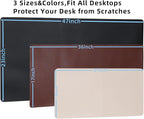 Wolaile Desk Blotter Pad,27x13 inch PU Leather Computer Mouse Mat,Non-Slip Waterproof Writing Desktop Protector for Office Home,Small,Beige White