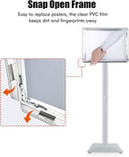 Golemas Sign Stand for Display, 11lbs Integrated Rod Heavy Duty Pedestal Floor Signage Stand Holder, for Outdoor or Indoor Advertising (8.5 x 11, Silver)