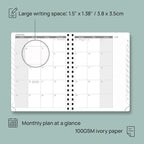 POPRUN Planner 2025-2026 (Medium - 6.5'' x 8.5'') Academic Weekly Calendar (July 2025 - June 2026) with Hourly Time Slots, Monthly Tabs, 100GSM Thick Papers, Spiral Leather Cover - Burgundy Red
