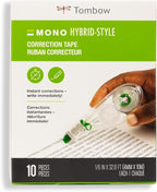 Tombow 68721 MONO Hybrid Correction Tape, 10-Pack. Easy To Use Applicator for Instant Corrections