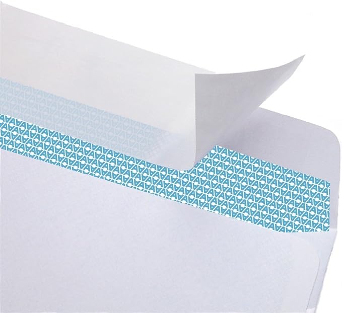 Aimoh 100#10 Custom Printed Security Tinted Self-Seal Envelopes – Personalized with Logo and Address/Return Address Imprinted - Size 4-1/8 X 9-1/2" - White - 24 LB - 100 Count (74100)