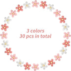 30pcs Decorative Flower Push Pins - Pink Thumb Tacks for Cork Board, Photo Wall, Feature Wall, Map, Bulletin Board, Office or Home