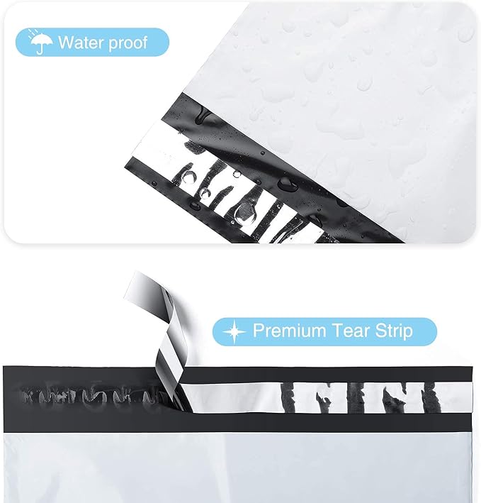 Fuxury 500pcs Poly Mailers 19x24 Inch,Self Adhesive Shipping Bags for Clothing,Waterproof Shipping Envelopes Mailers Poly Package Bags for Small Business,Flexible Mailing Bags White