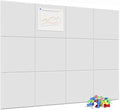 Neatsure Large Cork Board for Wall, 48" x 36" Bulletin Board with Pushpins, 12 Panels Felt Tiles Tack Push Pin Board for Office, White