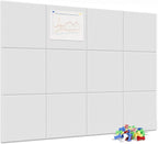 Neatsure Large Cork Board for Wall, 48" x 36" Bulletin Board with Pushpins, 12 Panels Felt Tiles Tack Push Pin Board for Office, White