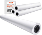 VEVOR Wide Format Paper, 36 in x 150 ft Plotter Paper, 4 Rolls CAD Bond Rolls with 2 in Core, 20 LB Bond Paper Rolls, Idea for CAD Drawings, Engineering Plans, GIS Maps & Architectural Designs