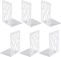 MSDADA Bookends, Book Ends for Shelves, Bookends for Office, Book Ends for Heavy Books, Book Shelf Holder Stand Home Decorative，Metal Bookend Supports, Book Stoppers, White(3 Pairs)