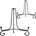 HENABLE 2PCS Premium Black Iron Plate Stands for Display 8 Inch, Decorative Solid Metal Plate Holders for Displaying, Mini Easel, Frame, Book, Card, Plaque, Bowl, Picture Stands for Display