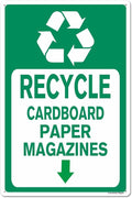 Locmorly Aluminum Sign Recycle Cardboard Paper Magazines Sign, 8x12 Inch, Metal Recycle Signs Decorative for Indoor or Outdoor