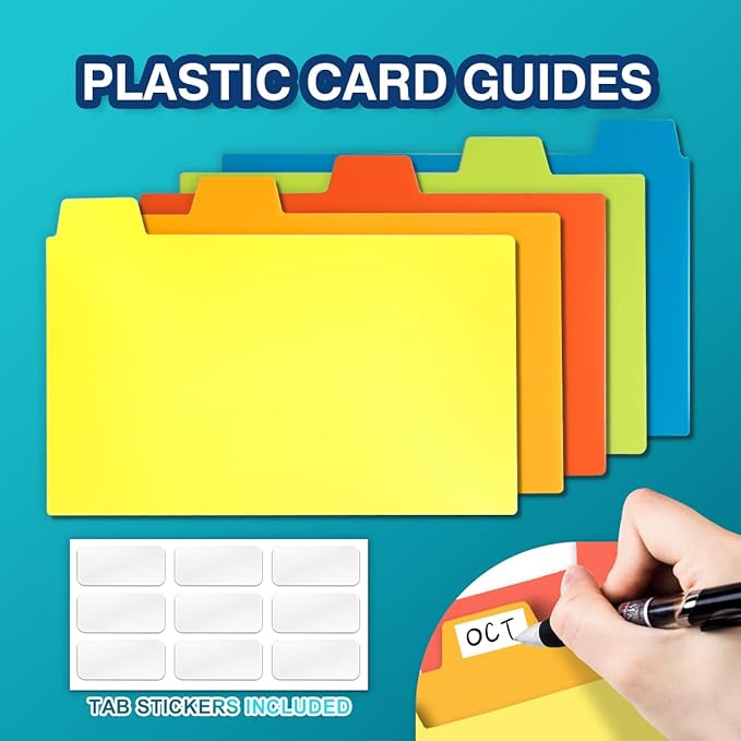 H4D 3x5 Index Card Case with 100 Heavyweight Ruled Index Cards and Dividers, Teal