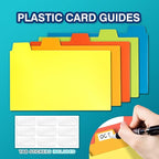 H4D 3x5 Index Card Case with 100 Heavyweight Ruled Index Cards and Dividers, Red