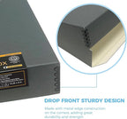 Lineco Museum Archival Storage Box, 11.75x15.25x3 in. Drop Front Design. Acid-Free with Metal Edge. Organize Photos, Pictures, Prints, Documents, Crafts, DIY. Gray, 2 Pack