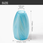 Fixture Replacement Globe Shade,Lampshade for E26 Base 1-5/8 Inch Fitter, Color Art Glass Oval Lampshade Cover for Pendant Kitchen Wall Sconce Chandelier Vanity Light (1, Blue and Gold)