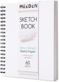MEEDEN 8"x10" Sketchbook Paper Pad: 122lb/180gsm Spiral Bound Art Sketch Book with DIY Cover for Artists Adults - 60 Sheets Heavy Weight Hardcover Sketch Drawing Paper for Painting Sketching Writing
