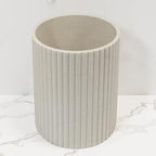 DoveeDosa Beige Luxury Stone Bathroom Trash Can, Modern Bathroom Office Trash Can, Resin Wastebasket, Garbage Receptacle Bin for Bathrooms, Offices, Powder Rooms, Kitchens (Beige)