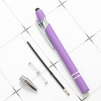 HEYZARDA Personalized Pens with Name Text Logo Custom Ballpoint Pen for Business Office Events with Stylus for Touchscreen 50 Pcs Grey
