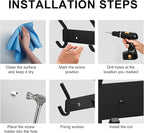 VAEHOLD Wall Hooks, Heavy Duty Aluminum Towel Hooks for Hanging Coat, Hat, Key, Clothes, Closet Hook Wall Mount for Kitchen, Bathroom, Office (“C“ Shape Coat 5 Hooks 1 Pack)