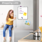 VUSIGN Small White Board Dry Erase, 14'' x 11'' Magnetic Dry Erase Board, Mini Whiteboard with Markers for Students, Fridge, Wall, Locker