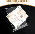 NICELINK 9 Pack Acrylic Sign Holder 8.5x11 Inch, Double Sided Clear Flyer Display Stand, Plastic Menu Stand, Table Top Sign Picture Paper Frames for Wedding table Number Office Store Restaurant