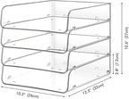 Lunmore Stackable Paper Trays, 4 Tier Desk File Organizer, Document Letter Tray for Office Supplies, Magazine