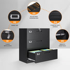 AFAIF 3 Drawer File Cabinets for Home Office, Office Storage Caninets Steel Cabnet for Letter/Legal/A4/F4-Assembly Required