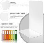 VONDERSO Metal Bookends White, 2 Pairs Metal Bookends Heavy Duty for Shelves Decor Home Office, Unique White Book Ends Supports Anti-Slip for Kids Girls