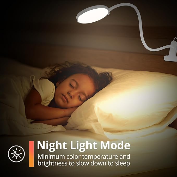 iFalarila Reading Light with Remote, LED Desk Lamp Clip on [1H Timer & Nightlight] RA>95 Dimmable Flexible Gooseneck, Reading Lamp with Clamp for Table - 3.5'' (Adapter Included)