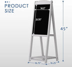 INNOVART Magnetic A-Frame Chalkboard Sign, Sidewalk Sign 45" x 17" With Display Shelf, Free Standing Easel for Restaurant, Business, Wedding or Events, White