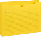 Blue Summit File Jackets Letter Size 2 Inch Expansion, Lined Folders with Lines for Notes on Front, 2 inch File Jacket Folders, Top Tab Pockets, Assorted Colors, Expandable, 25 Pack