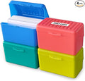 Olivo Index Card Holder Box 3x5 Flash Note Card Holder Storage File Box Organizer Case for 3"x5" Cards, 4 Colors Pack