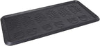 Envelor Rubber Boot Tray for Entryway Indoor Shoe Trays for Mudroom Wet Shoe Mat Tray Multiuse Rubber Water Tray Mud Mat Winter Boot Mat Large Utility Tray, Footsteps, 32 x 16 Inch, 2 Pack