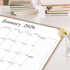 Desk Calendar 2026, January 2026 to June 2027, 18 Monthly Large Calendar 2026, 22" x 17" New Year Desktop Pad Calendar for Planning and Organizing In Your Family, School or Office - Apricot