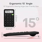 Cute Calculator, Basic Four Function Calculator for Teachers Students Basics Office, Small Handheld Calculators, 8 Digit with LCD Display, Sensitive Button, 5.5×3.2 inches Black