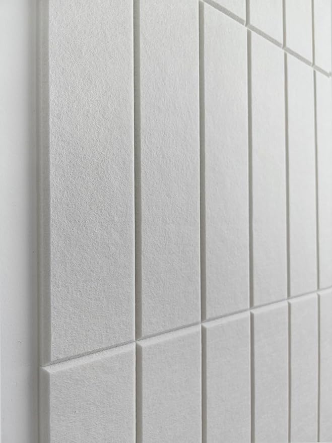 DECORITA White Felt Bulletin Board Tiles | Modern Cork Board Alternative | Large Cork Boards for Walls | Aesthetic Felt Wall Panels for Office & Home Decor | Pin Board & Photo Board (12-Pack) | White