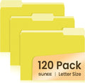 SUNEE File Folders, 120 Pack Manilla Folders 8.5 x 11, Colored File Folders Home Office School Supplies for Documents Files Paper, Yellow