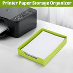 AZFUNN Letter-Size Tray Desk Letter Tray Paper Tray, Sturdy Heavy-Duty Plastic Printer Paper Tray, Single-Tier Stackable File Storage Organizer for Office Home (1, Green)
