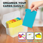H4D Index Card Holder 4x6 Inches with 25 Plastic Dividers, Clear
