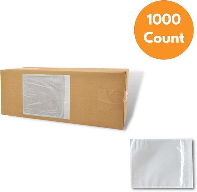 PSBM 1000 PCS 5.5 x 10 Inch Clear Blank Packing List Envelopes, Shipping Documents Pouches/Sleeves for Mailing Labels, Invoices, Documents and Packing Slips