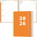 2026 Planner - Planner 2026 from January 2026 to December 2026 with 12 Monthly Tabs, Flexible Cover, Inner Pocket, 8.5" x 11", Orange-A
