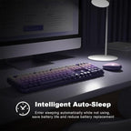 MOFII Wireless Keyboard and Mouse Combo, Full Size 2.4G Retro Round Computer Keyboard and Mouse Set, Plug and Play, for Windows, Computer, Desktop, PC, Notebook - (Purple Gradient)
