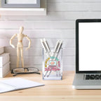 Vgrti My Brain Has Too Many Tabs Open Acrylic Cosmetic Pencil Pen Holder Cup, Cute Desk Organizer Accessory for Home Office Decor, Funny ADHD Gifts, Humor Sarcastic Work Gifts for Women Coworker Boss