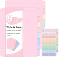 SKYDUE 8 Tab Durable Plastic Dividers,2Sets, Big Tab Dividers for 3 Ring Binder, Write&Erase 3 Ring Binder Dividers with Tabs, with Sticker Labels, Long-Lasting Plastic Pastels Binder Dividers