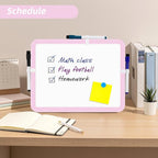 VUSIGN Small White Board Dry Erase, 8.5'' x 11'' Magnetic Dry Erase Board, Mini Whiteboard with Markers for Students, Fridge, Wall, Locker, Pink