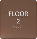 ADA CENTRAL SIGNS - 6" X6" Floor 2 Sign - ADA Compliant Tactile Graphics Grade 2 Braille Text Acrylic Wall Signs - Directional Assistance, Floor Number Safety Sign for Office, school Hospital, Apartment