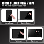 walrfid Graffiti Computer Screen Cleaner, Car Screen Cleaner Spray and Wipe, Electronic Cleaning Spray for Laptop iPad, iPhone, MacBook, TV, Monitor, Tablet Display, with Black Case - Pink