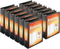Cardinal Economy 3-Ring Binders, 3", Round Rings, Holds 625 Sheets, ClearVue Presentation View, Non-Stick, Black, Carton of 12 (90650)